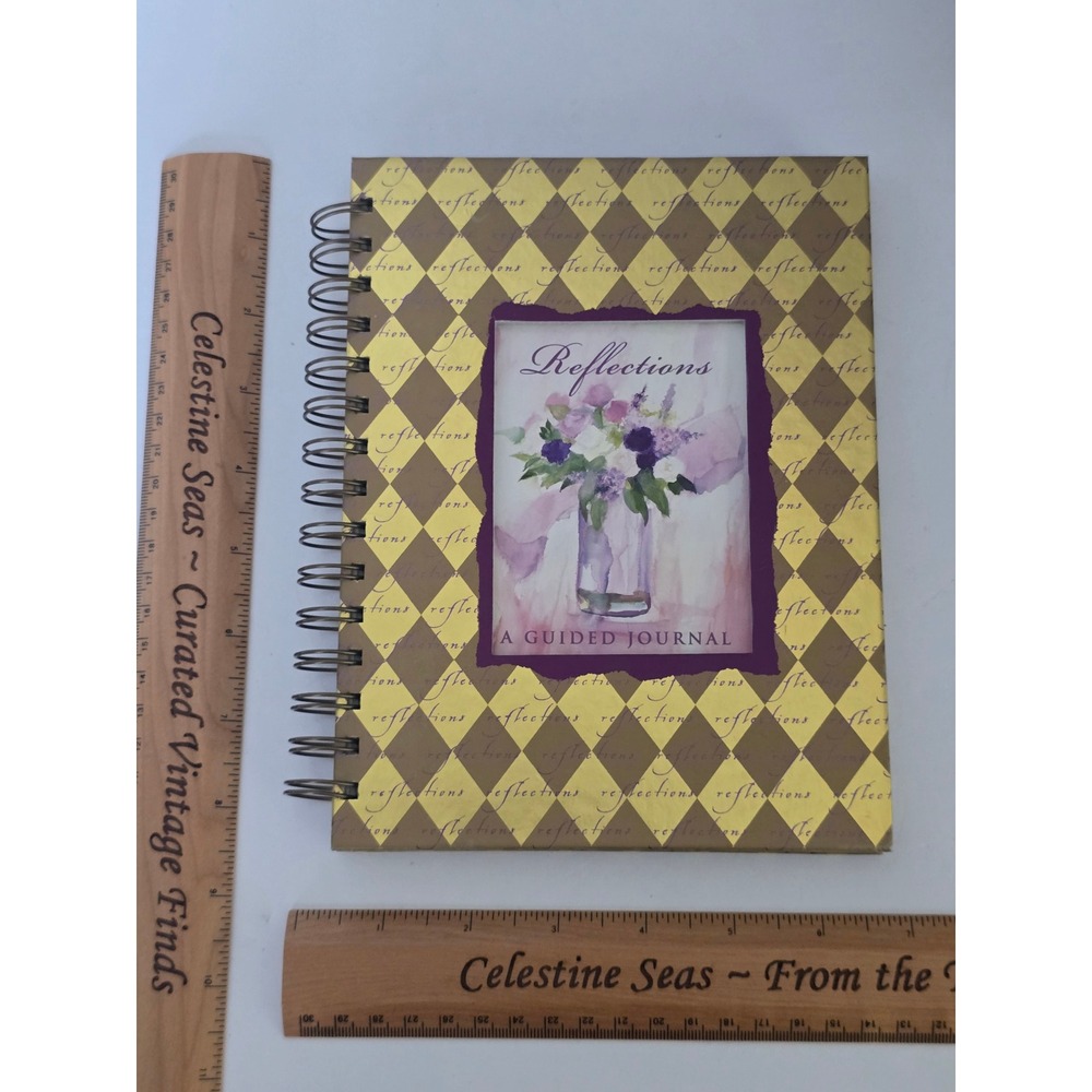 Reflections A Guided Journal Gold Harlequin Spiral Bound Diary Photo Sleeves